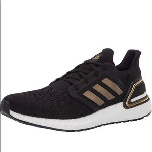 ADIDAS - “ULTRABOOST 20” SNEAKERS. BLACK/GOLD, SIZE 10. NWOT.
